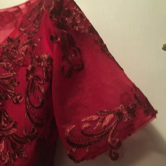 Gorgeous Fit and Flair Short Burgundy Dress - Picture 12 of 15